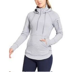 Athleta Heavenly Heights Hoodie Light Gray Size Small